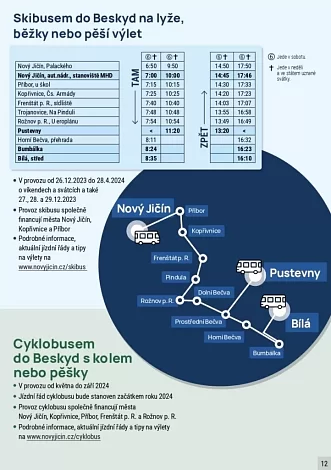 Skibusem do Beskyd na lyže, běžky, nebo pěší výlet